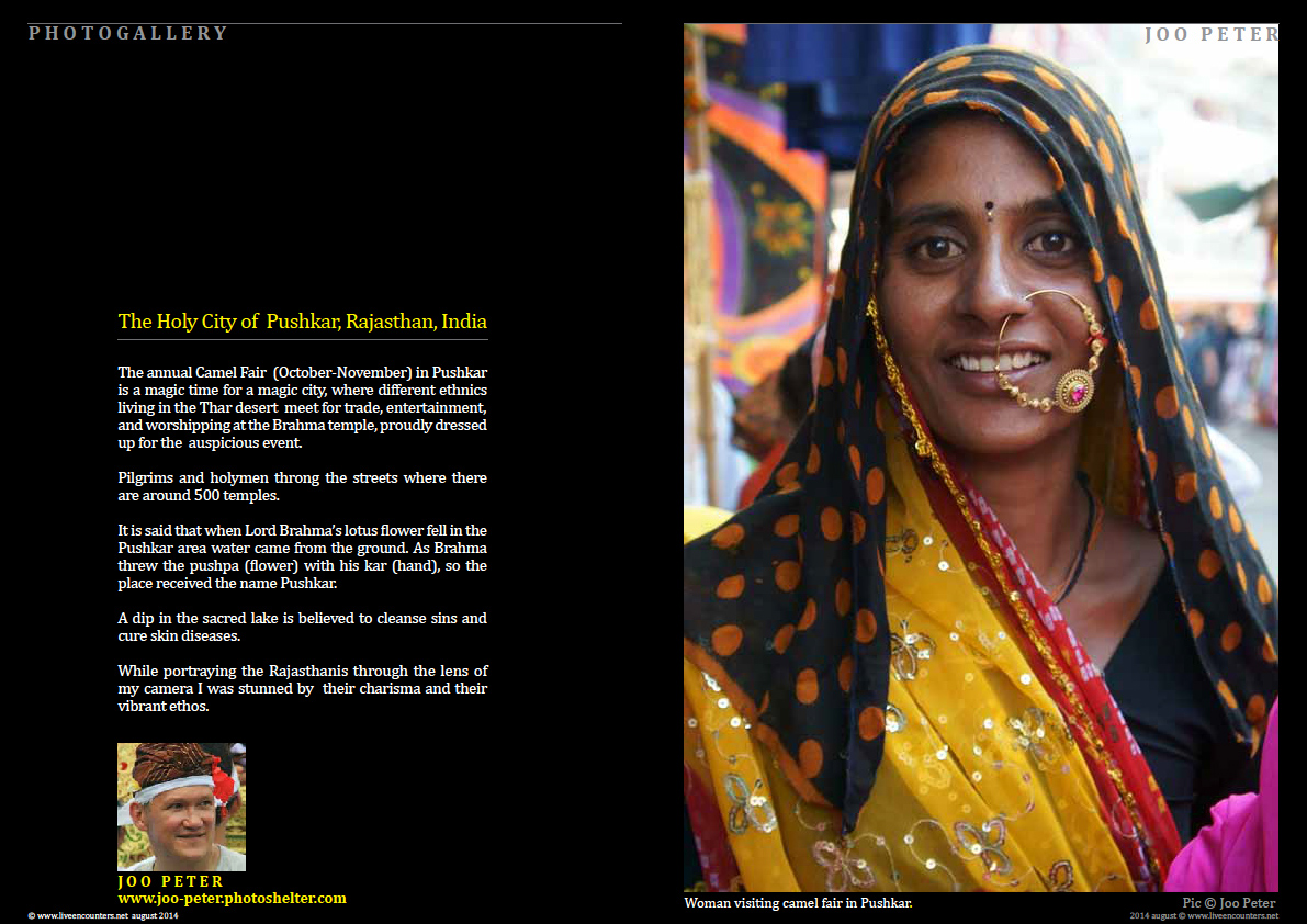 Joo Peter - Pushkar, Rajastan, India - Live Encounters Magazine August 2014