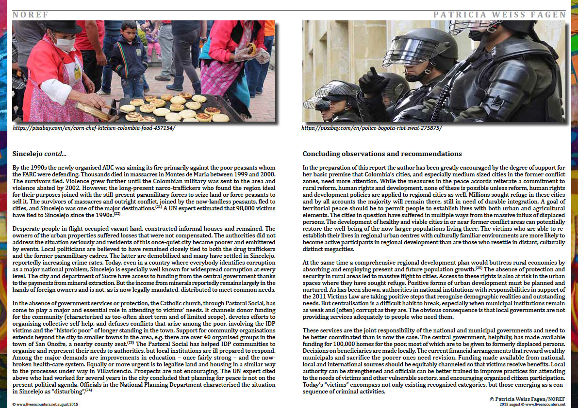 Page Seven Colombia: urban futures in conflict zones by Patricia Weiss Fagen Live Encounters Magazine August 2015