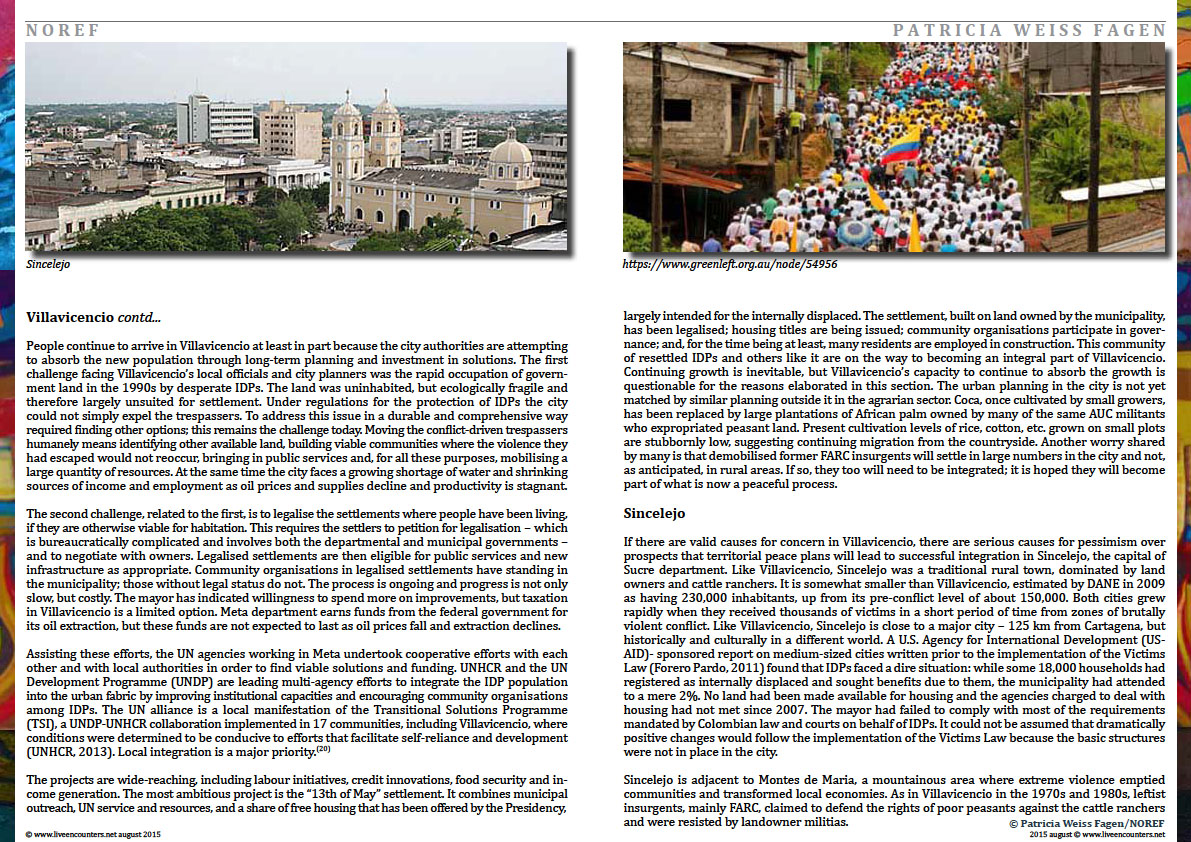 Page Six Colombia: urban futures in conflict zones by Patricia Weiss Fagen Live Encounters Magazine August 2015
