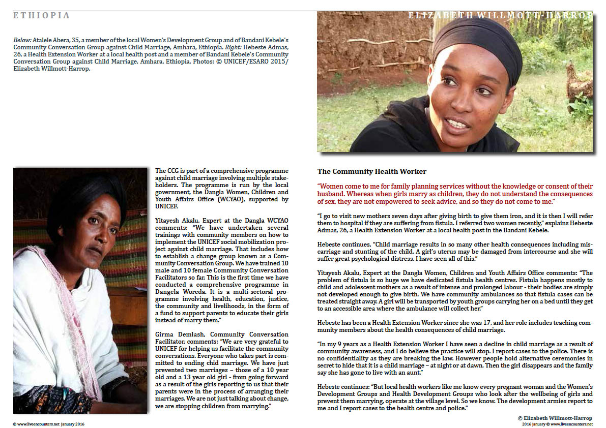 Page02 Child Marriage in Amhara, Ethiopia: Faces of Change by Elizabeth Willmott-Harrop Live Encounters Magazine January 2016