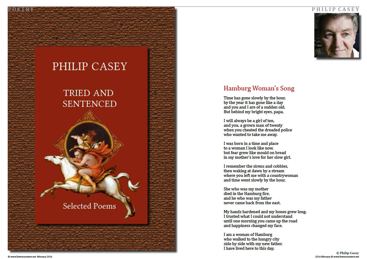 Page 1 Tried and Sentenced, Selected Poems by Philip Casey, celebrated Irish Poet, Writer and Member  of Aosdána