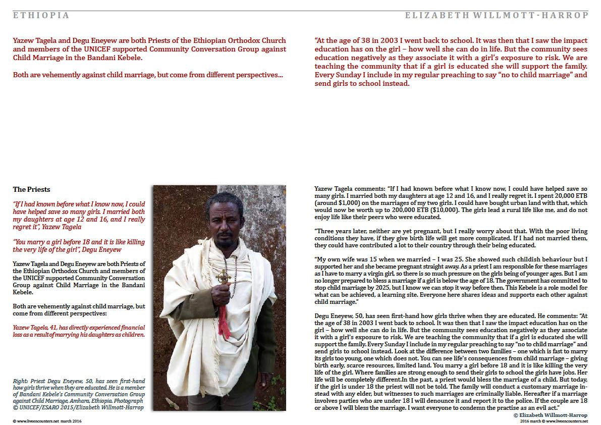 Child Marriage in Amhara, Ethiopia: Faces of Change Part 2 by Elizabeth Willmott-Harrop live encounters magazine march 2016