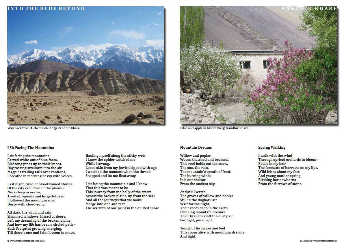 Page Five Page One Randhir Khare - A Poet's Journey into The Blue Beyond - Live Encounters Magazine June 2013