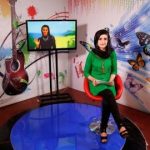 Krishma Naz 22 presenter records her programme at Zan TV