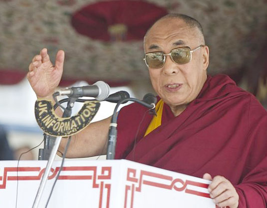 His Holiness the 14th Dalai Lama speaking in Kashmir.