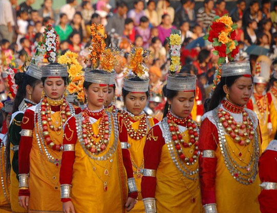 Jainti women from a sub-tribe of Khasi (matriarchal), Meghalaya, India. https://www.utsavpedia.com/attires/khasi-garo-jaintia-mikir-meghalaya-tribes/