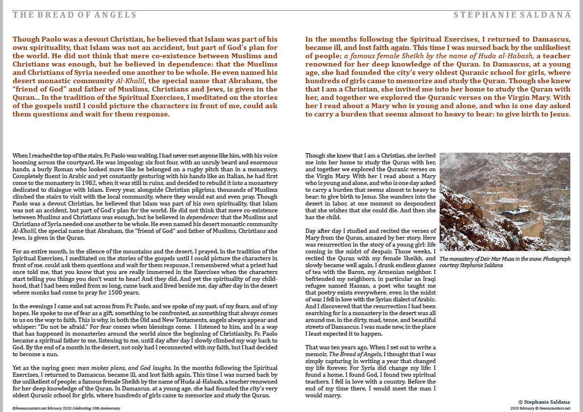 Stephanie Saldaña Bread of Angels Live Encounters