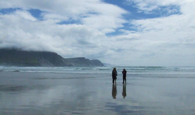 "Recording in the ocean at Keel Beach, Achill" Photo Credit Jho Harris 2008